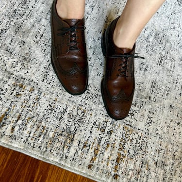 Towncraft chocolate brown leather lace-up Oxford shoes 