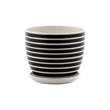 Black and White Striped Planter