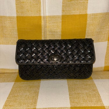 Private Listing Bottega Veneta Black and Brown Woven Clutch 