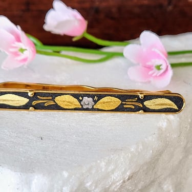 Vintage Damascene Hair Clip, Gilt Barrette~Gifts for Her 