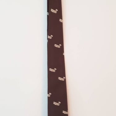 1980s Ram Tie Company Wright Brothers Biplane necktie gift for Pilots 