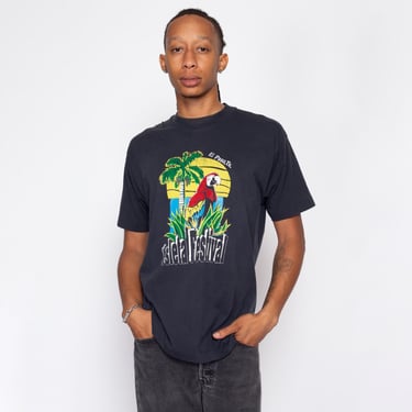 Large 90s Ysleta Festival Parrot T Shirt | Vintage El Paso Texas Mission Black Graphic Tourist Tee 