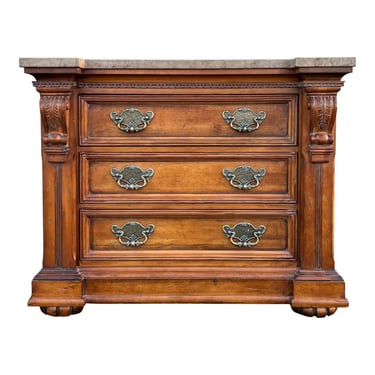 Hickory White Legends Marble Top Commode / Bachelors Chest 