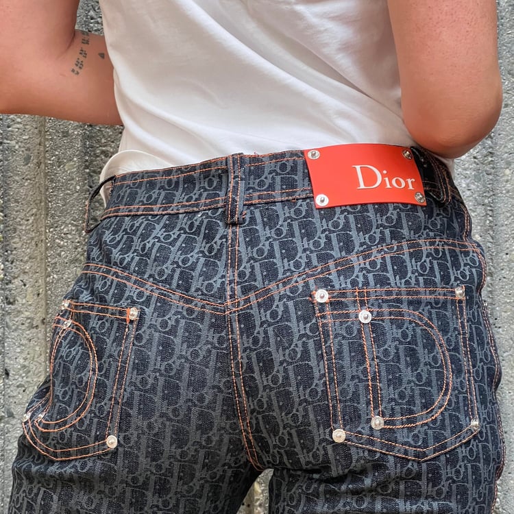 Vintage CHRISTIAN DIOR Monogram Trotter Oblique Logo Blue