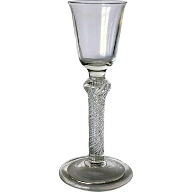 1700's Antique Early Single-Series Air Twist Stem Wine Glass 