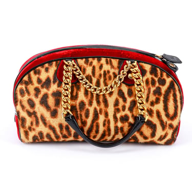 2004 F/W Velvet & Leopard Print Bowler Bag