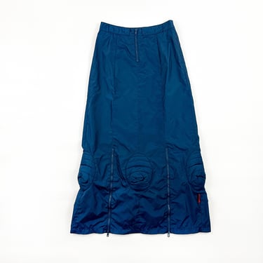 Y2k Tripp NYC Padded Bubble Zip Tech Skirt / Maxi Skirt / Rave / Knee Pads / 3d / Tactical / Club Gear / Medium / Rare / Navy Blue / Kandy 