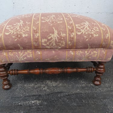 Victorian Early 1900s Large Foot Stool Ottoman 4023