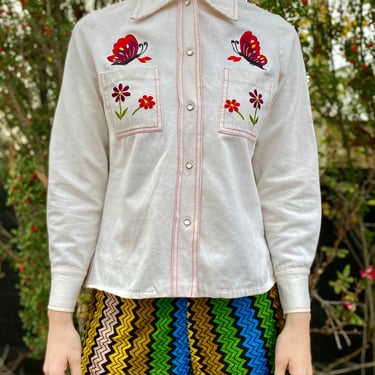 Butterfly Rhapsody Embroidered 70's Butterfly Jacket