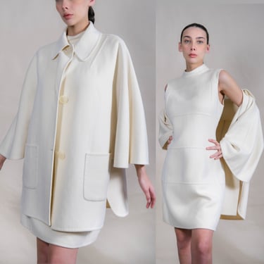 MICHAEL KORS Italian Collection Angora Mod Styled Jacket & Mini Dress Set | Made in Italy | Angora/Wool | 2000s Y2K KORS Designer Dress Set 