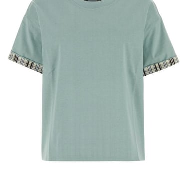 Bottega Veneta Women Powder Blue Cotton T-Shirt