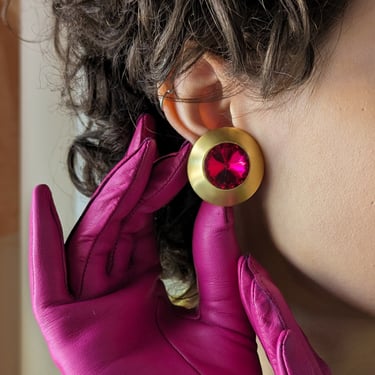 90s Hot Pink Rivoli Earrings