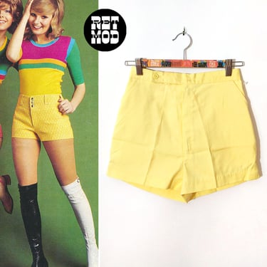 NWOT Cute Vintage 70s Light Yellow Cotton Shorts 