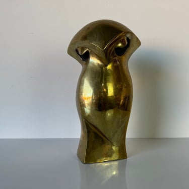 90's Zettel Abstract Owl Bronze Sculpture 