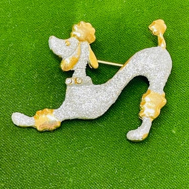 Silver and Gold Poodle Brooch