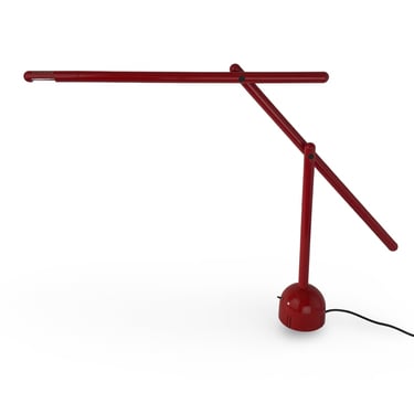 Mario Arnaboldi rare red “Mira” lamp for Programaluce, Italy, 1984. Made for only one year.