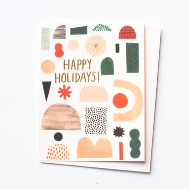 Happy Holidays Shapes Card, Set of 8