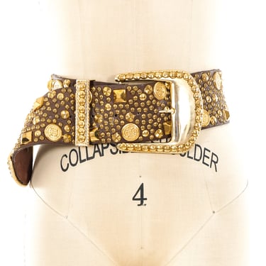 Michael Morrison Studded Brown Leather Belt | New / Found  display picture 1