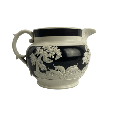 Molded English Jug with Dogs and Horses