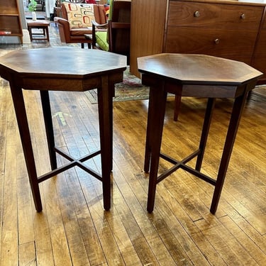 Pair of Vintage Octagon Side Tables / Stands