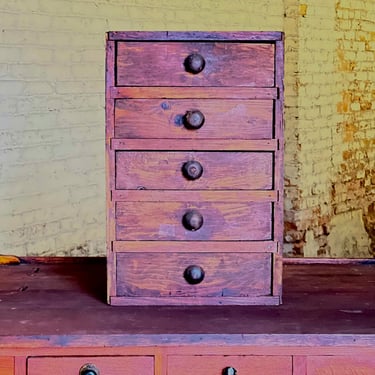 Primitive Homemade Cheese Box & Ammo Crate Parts Cabinet 