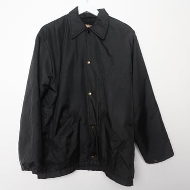 vintage 70s NYLON Black & Yellow Pacesetter Soccer coach bomber coat jacket jacket coat -- Men's Size L 