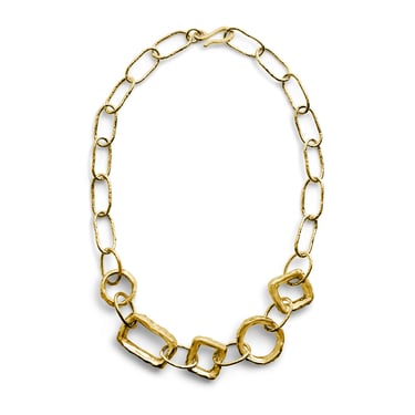 Small Geo Link Chain Necklace Gold