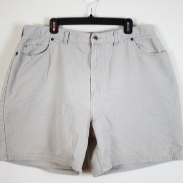 Vintage 1990s Khaki High Waist Denim Shorts, Size 38 Waist 