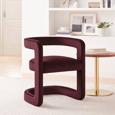 Vivienne Sculptural Lounge Chair in Plum