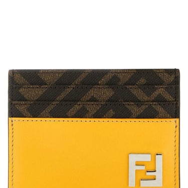 Fendi Men Multicolor Leather And Canvas Cardholder