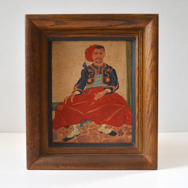 Vintage 1953 Framed Mid-Century Painting Study of Zouave, 1888 by Vincent Van Gogh 