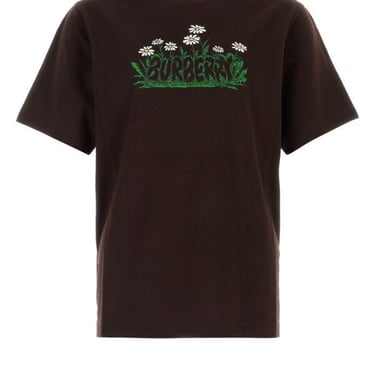 Burberry Men Brown Cotton T-Shirt