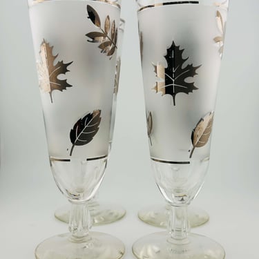 Libbey Silver Foliage Pilsner Glasses