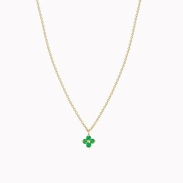 Emerald Quad Prong Necklace