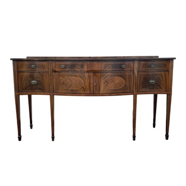 Antique Inlaid Sideboard with Skeleton Key by Detroit Furniture Shops - 1920s Wood Buffet Server Traditional American Credenza Furniture 