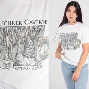 Kartchner Caverns Shirt Arizona State Park Tshirt Benson Shirt Graphic Tshirt Southwestern Cave Tee 00s Vintage Tourist White Small S 