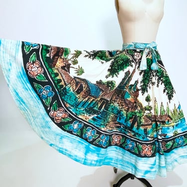 Hand Painted Sequined 1950s Mexican Circle Skirt from The Chicago Burlesque Collection
