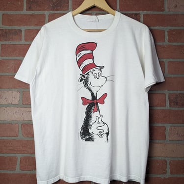 Vintage 90s Cat-in-the-Hat ORIGINAL Cartoon Promo Tee - Large 