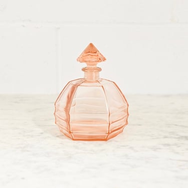 1950s French pink glass perfume bottle