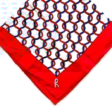 Vintage Roberta di Camerino Scarf Red White Blue Nautical Accessories 