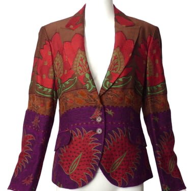 ETRO- Multi Color Wool Brocade Blazer, Size 12