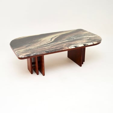 Vintage Danish Marble Top Coffee Table