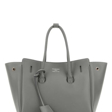 Balenciaga Women Grey Leather Mini Carry All Hampton Shopping Bag