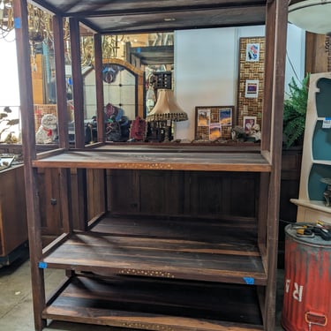 Teak Shelving with Brass Inlay - As Is