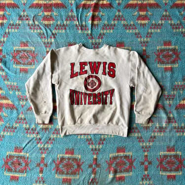 Vintage Thrashed Lewis University Sweatshirt 