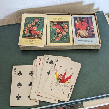Vintage Floral Playing Cards (Old Gift from Ross Allen Realtor) 