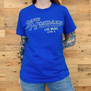 80's Vintage Blue Mondaze Live Music Alton Illinois Tee Shirt T-Shirt 