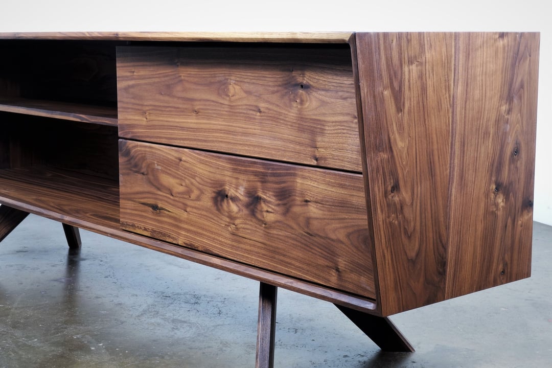 Solid Walnut TV Stand MidCentury Modern Walnut Console MonkeHaus Boise, ID