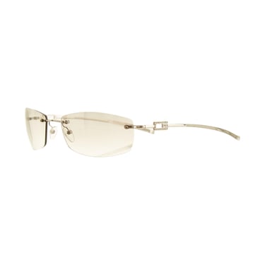 Gucci Silver Rhinestone Rimless Sunglasses