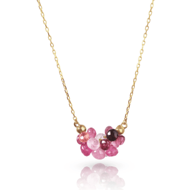 Rachel Atherley | Small Cloud Pendant in 14kg and Pink Tourmaline